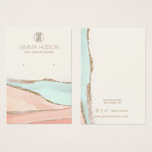 Abstracte Stone Gold Foil Oorlogskaart Visitekaartje (Voorkant /achterkant)