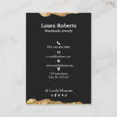 Abstracte stoofpot met zwarte en goudfolie visitekaartje (Achterkant)