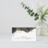 Abstracte stormachtige zwarte Waterverf Visitekaartje (Staand voorkant)