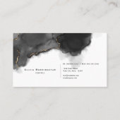 Abstracte stormachtige zwarte Waterverf Visitekaartje (Achterkant)