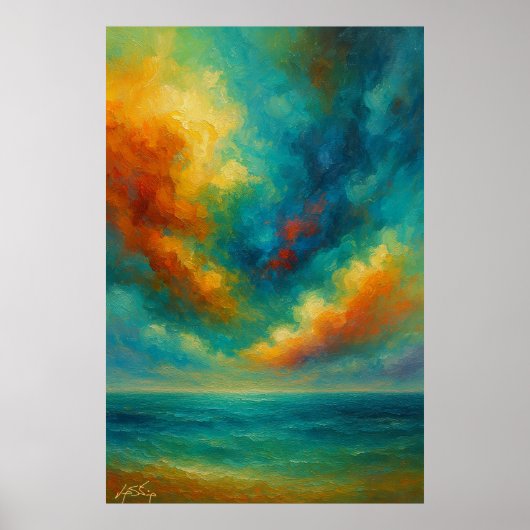 Abstracte Stormserenade Poster (Voorkant)