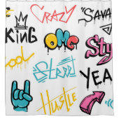 Abstracte straatgraffitikelelementen met g douchegordijn (Voorkant)