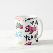 Abstracte straatgraffitikelelementen met g koffiemok (Voorkant rechts)