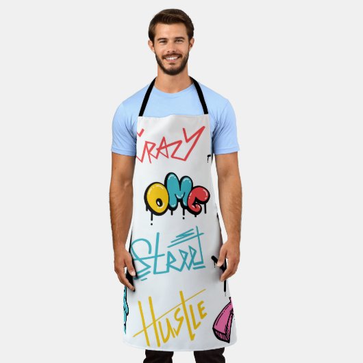 Abstracte straatgraffitikelelementen met g schort (Gedragen)