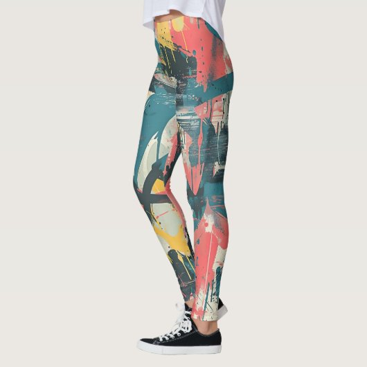 Abstracte straatkunst leggings (Links)