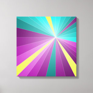 Abstracte stralen Kleurrijk levendig Geometrisch F Canvas Afdruk