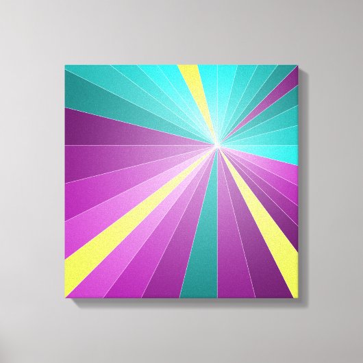 Abstracte stralen Kleurrijk levendig Geometrisch F Canvas Afdruk (Voorkant)