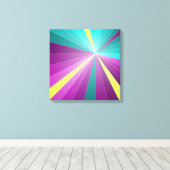 Abstracte stralen Kleurrijk levendig Geometrisch F Canvas Afdruk (Insitu (Houten vloer))