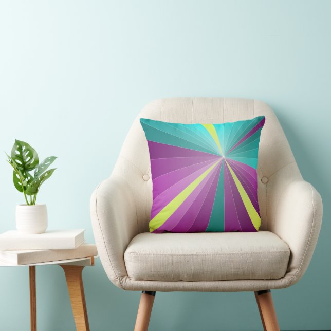 Abstracte stralen Kleurrijk levendig Geometrisch F Kussen (Stoel)