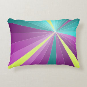 Abstracte stralen kleurrijke trilling Geometric Fu Decoratief Kussen