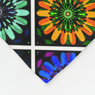 Abstracte Stralende Bloemen met Surrealistische Bl Fleece Deken