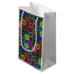 Abstracte Stralende Bloemen met Surrealistische Bl Klein Cadeauzakje