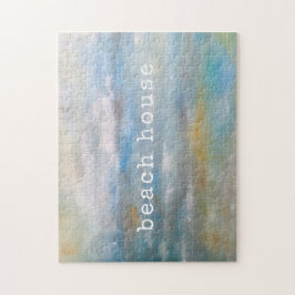 Abstracte strand kust-oceaanwolken legpuzzel