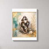Abstracte strand schelp muurkunst canvas afdruk (Voorkant)