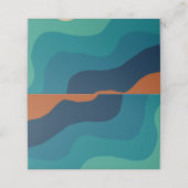 Abstracte strandgolven 70s stijl plaatskaartje (Buitenkant ongevouwen)