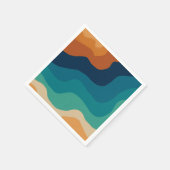 Abstracte strandgolven 70s stijl servet (Hoek)