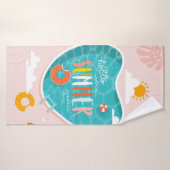 Abstracte strandpoolzomer illustratie badhanddoek (Badhanddoek)