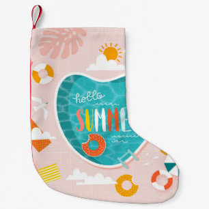 Abstracte strandpoolzomerafbeelding kleine kerstsok