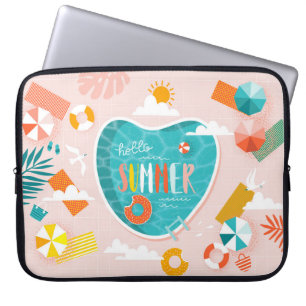 Abstracte strandpoolzomerafbeelding laptop sleeve