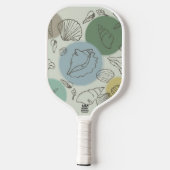 Abstracte strandschelpen peddel pickleball paddle (Achterkant)