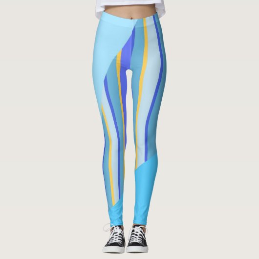 abstracte streep kunst leggings (Voorkant)