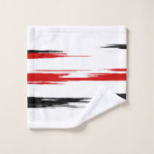 Abstracte streep met zwarte en rode streep bad handdoek (Wasdoekje)