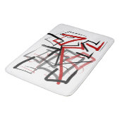 Abstracte streep met zwarte en rode streep badmat (Gekanteld)