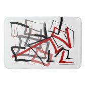 Abstracte streep met zwarte en rode streep badmat (Voorkant)