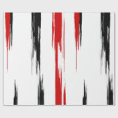 Abstracte streep met zwarte en rode streep cadeaupapier (Vlak)