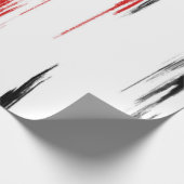 Abstracte streep met zwarte en rode streep cadeaupapier (Hoek)