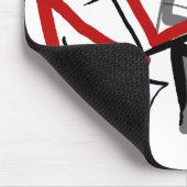 Abstracte streep met zwarte en rode streep muismat (Hoek)