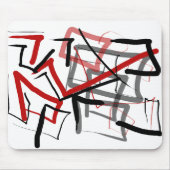 Abstracte streep met zwarte en rode streep muismat (Voorkant)