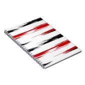 Abstracte streep met zwarte en rode streep notitieboek (Rechterzijde)