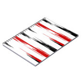 Abstracte streep met zwarte en rode streep notitieboek (Linkerzijde)