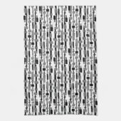 Abstracte streep - zwart op wit theedoek (Verticaal)