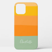 Abstracte streepjes Oranje Mint Naam kleurenblok Case-Mate iPhone Case (Achterkant)