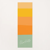 Abstracte streepjes Oranje Mint Naam  kleurenblok Yogamat (Voorkant)