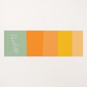 Abstracte streepjes Oranje Mint Naam  kleurenblok Yogamat (Voorkant (horizontaal))