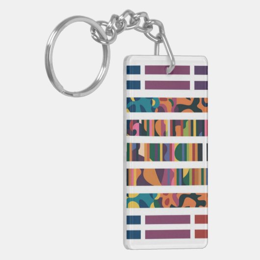 Abstracte streepjescode art sleutelhanger (Voorkant Links)