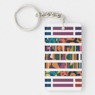 Abstracte streepjescode art sleutelhanger