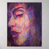 Abstracte Street Art Kleurrijke Vrouw Portret Prin Poster (Voorkant)