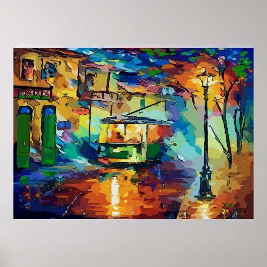 Abstracte Streetcar Poster (Voorkant)