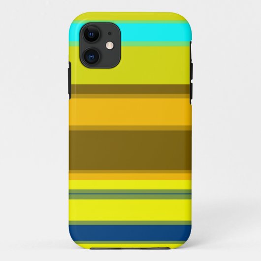 Abstracte strepen (Geel, Blauw, Cyaan, Olijf) Case-Mate iPhone Case (Achterkant)