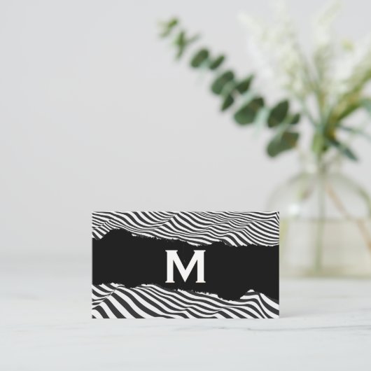 Abstracte Strepen | Gescheurde Effect Visitekaart Visitekaartje (Staand voorkant)