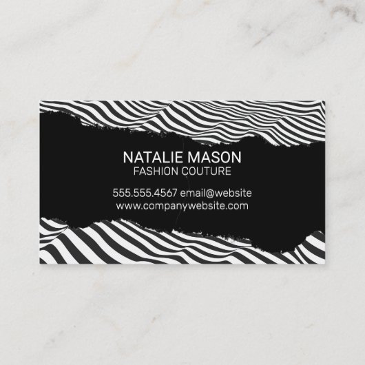Abstracte Strepen | Gescheurde Effect Visitekaart Visitekaartje (Achterkant)