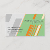 Abstracte strepen in oranje groen grijs visitekaartje (Achterkant)
