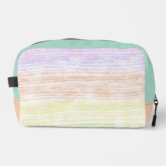 Abstracte strepen in Paarse, Gele en Groene Toilettasje (Voorkant)