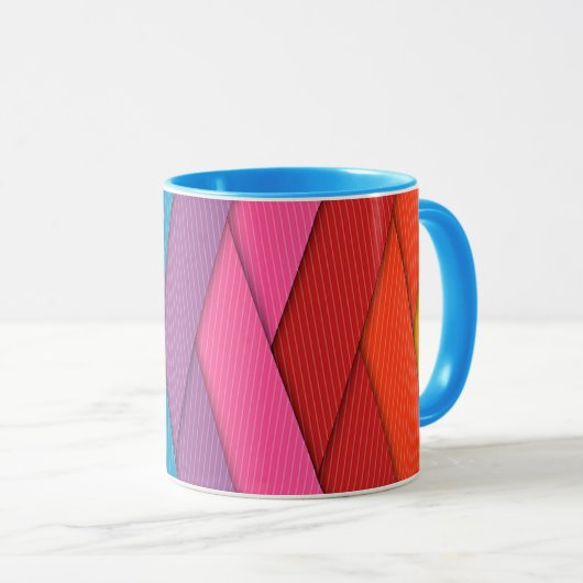 Abstracte strepen, kleurrijk, mok (Voorkant rechts)