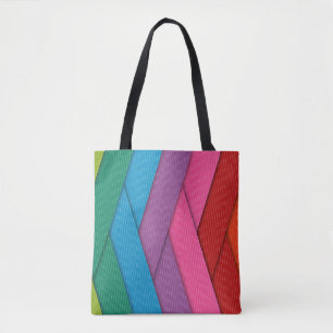 Abstracte strepen, kleurrijk, tote bag