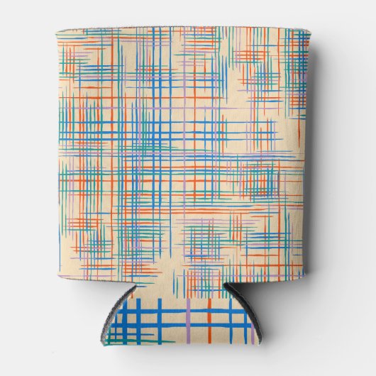 Abstracte strepen, kleurrijke etnische grasmat. blikjeskoeler (Voorkant)